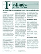 Factfinder for the Nation: Availability of Census Records About Individuals
