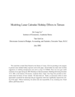 Modeling Lunar Calendar Holiday Effects in Taiwan