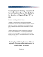 Tracking Hispanic Ethnicity