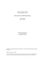 Measurement Errors in SIPP Program Reports