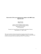 How do the ACS five-year migration data compare to the 2000 Census migration data?