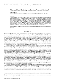When are Direct Multi-step and Iterative Forecasts Identical?