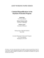 Criminal Disqualifications in the Paycheck Protection Program