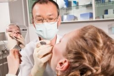 Dentist with patient