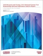 2020 Research and Testing: 2015 National Content Test Relationship Question Experiment Analysis Report