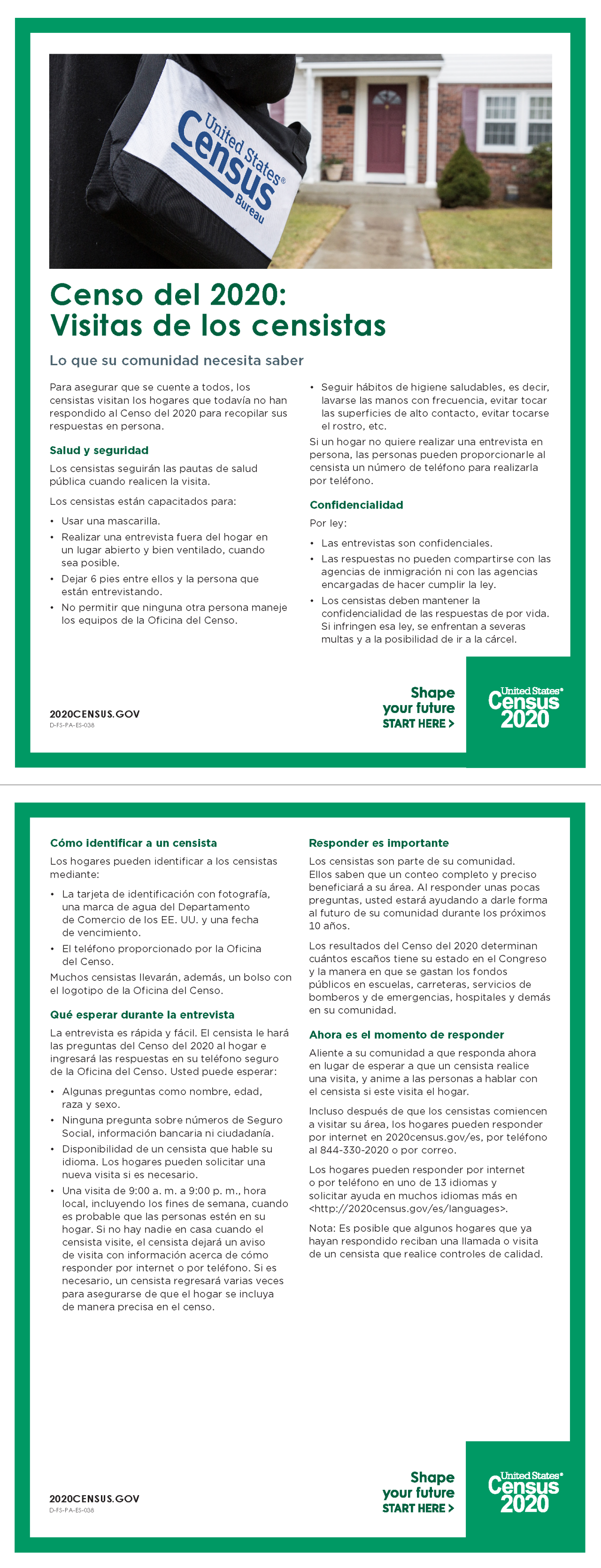 Censo del 2020: Visitas de los censistas