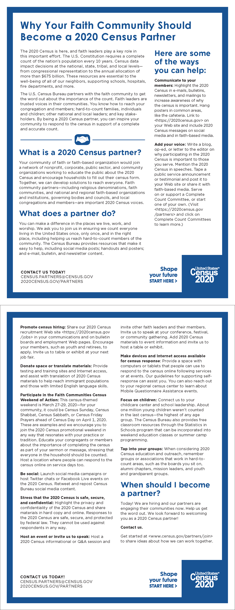 Why Your Faith Community Should Become a 2020 Census Partner