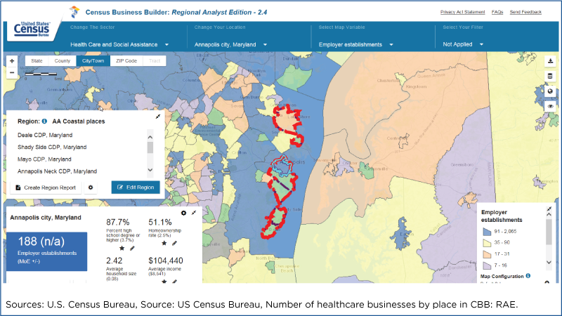 Screenshot of Census Business Builder