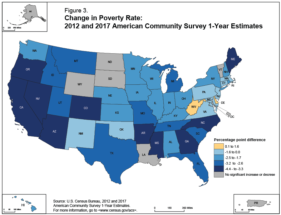 Figure 3. Change in Poverty Rate: 2012 and 2017 American Community Survey 1-Year Estimates
