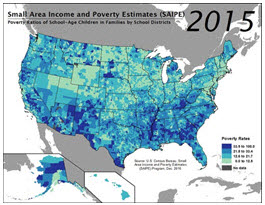Figure 3. Poverty Ratios of School-Age Children in Families by School Districts: 2007-2015