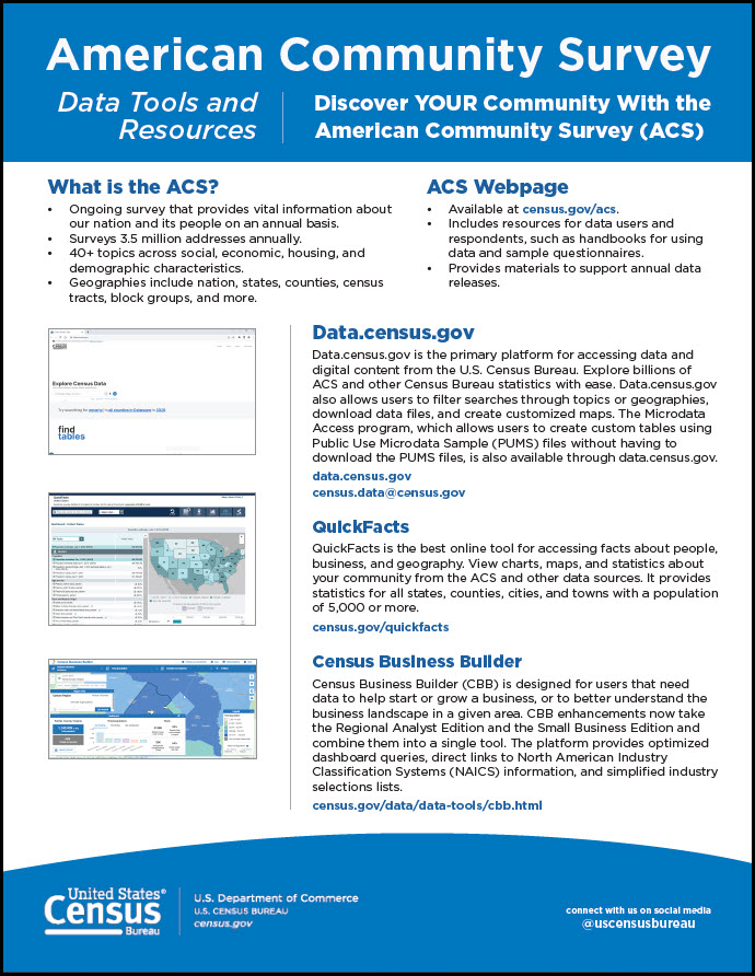 American Community Survey Data Tools Flyer